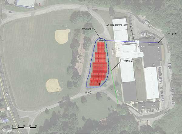 Drawing of proposed solar array at Hardyston Elementary School
