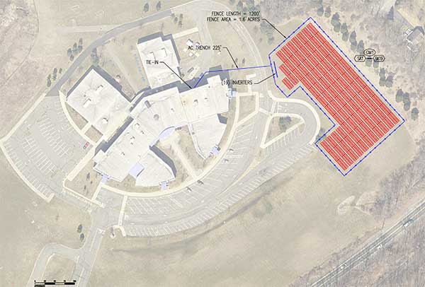 Drawing of proposed solar array at Sparta Middle School