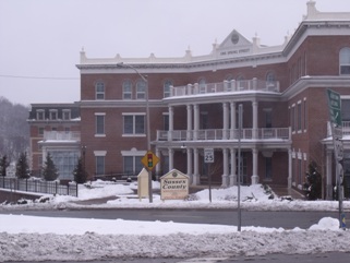 County administration building after snow storm