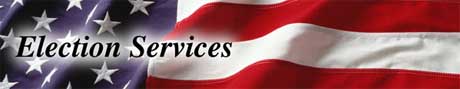 Election Services text on American Flag Background