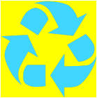 Yellow recycling icon
